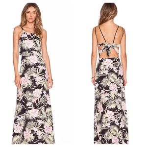 For Love and Lemons Palm Open Tie Maxi Dress-Med